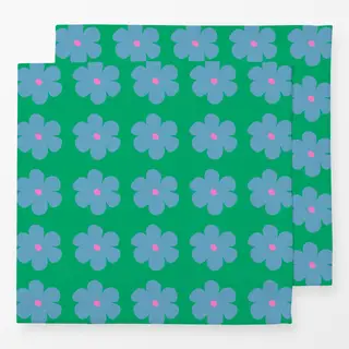 Servietten Blumenmuster Sommer Blau