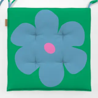 Sitzkissen Blumenmuster Sommer Blau