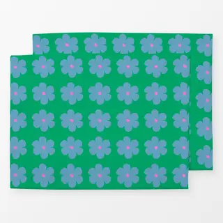 Tischset Blumenmuster Sommer Blau