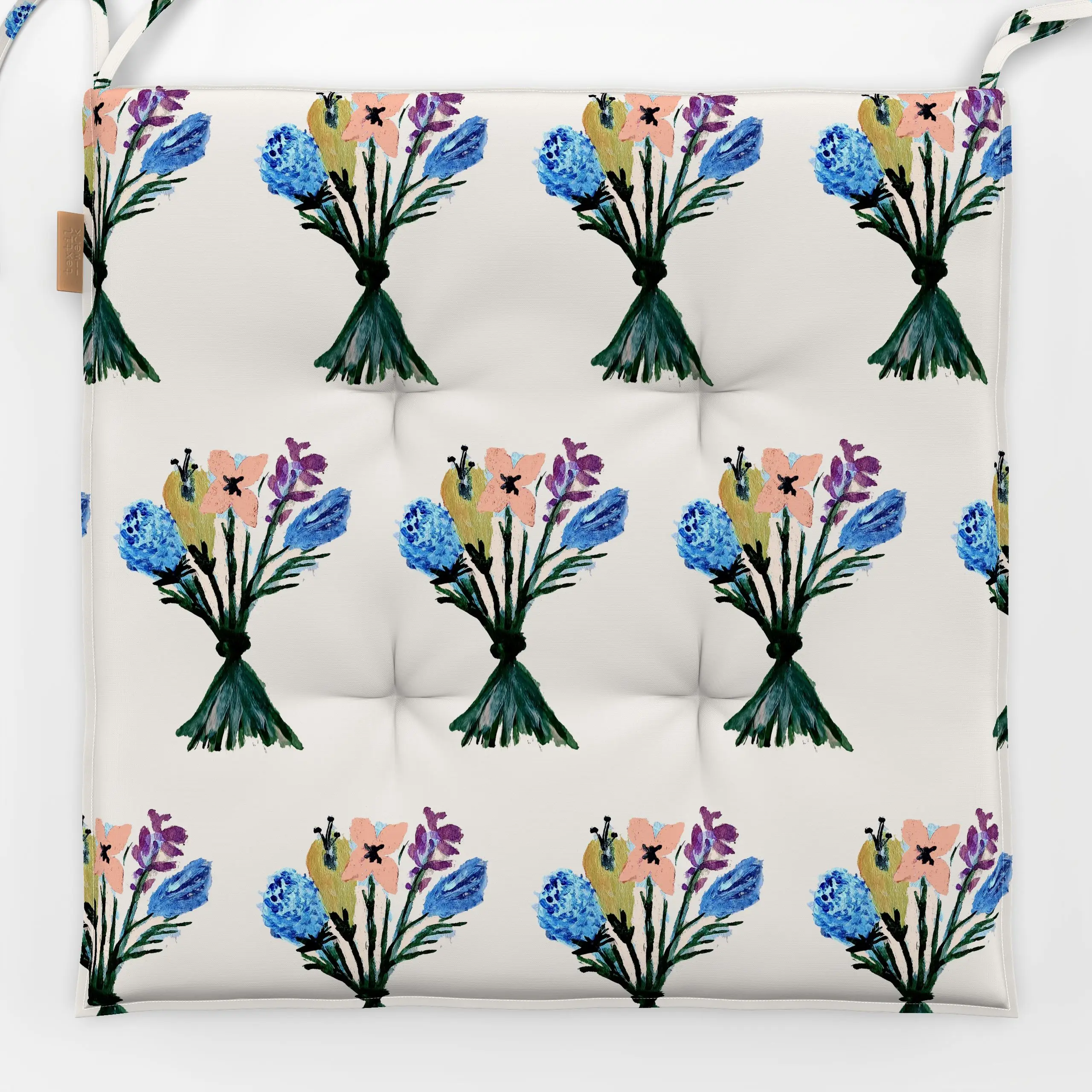 Sitzkissen Blumen Bouquet - Blumen & Florales, Frühling, Ostern - von „Miriam Dück"; abstrakt, Blumen, Blüten, Wildblumen, f...