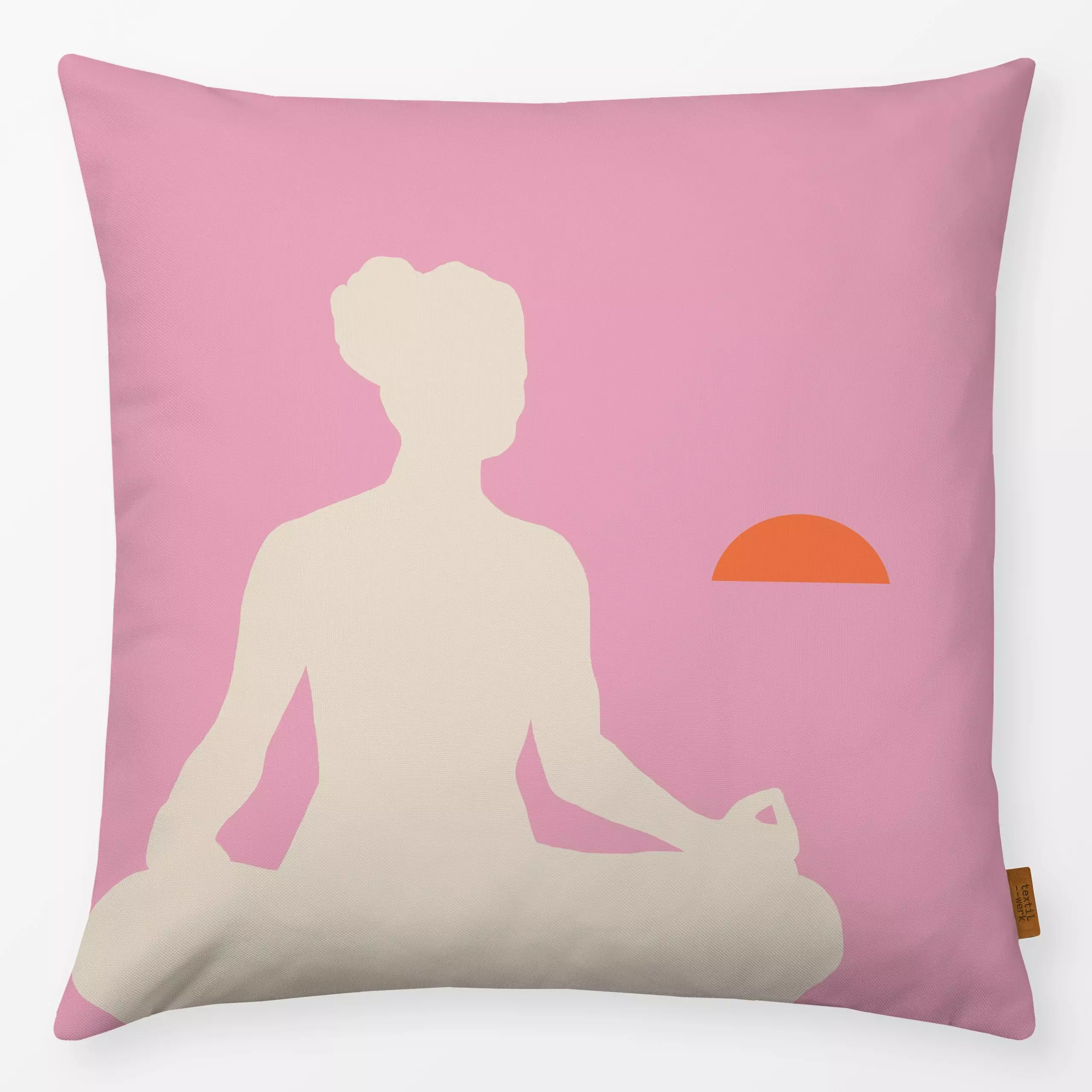 Kissen Me time rosa Meditation - Herbst, Sport - von „Julia Reyelt"; Sonnenaufgang, Frauenpower, Yoga, Lebensfreude, selflov...