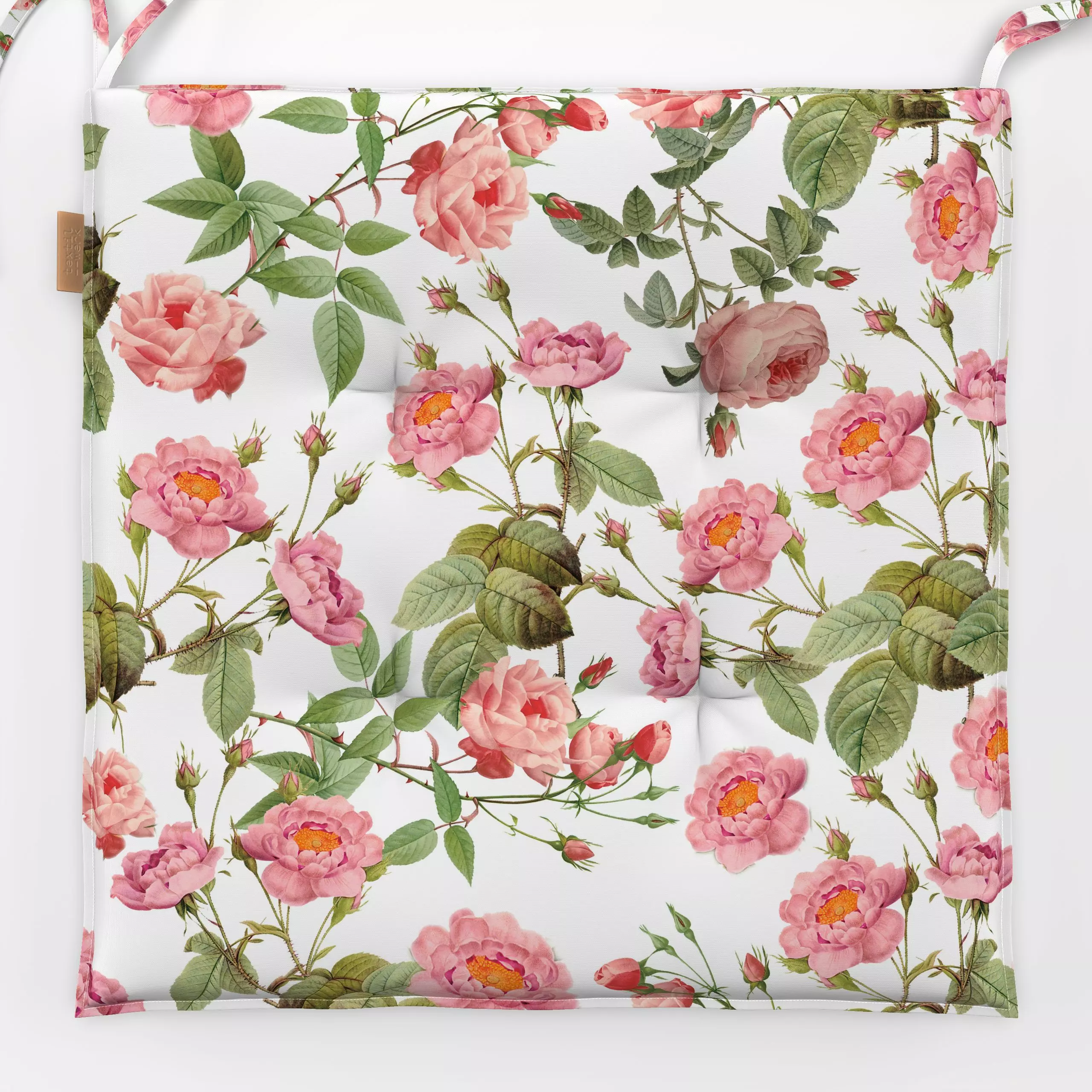 Sitzkissen Rosa Vintage Rosen - Blumen & Florales, Sommer - von „Uta Naumann"; boho, Natur, Blumen, Rosen, Garten, Sommer, f...