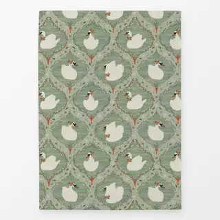 Geschirrtücher Weihnachtsschwäne Grün