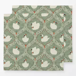 Servietten Weihnachtsschwäne Grün