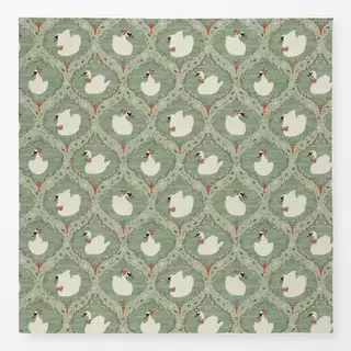 Tischdecke Weihnachtsschwäne Grün
