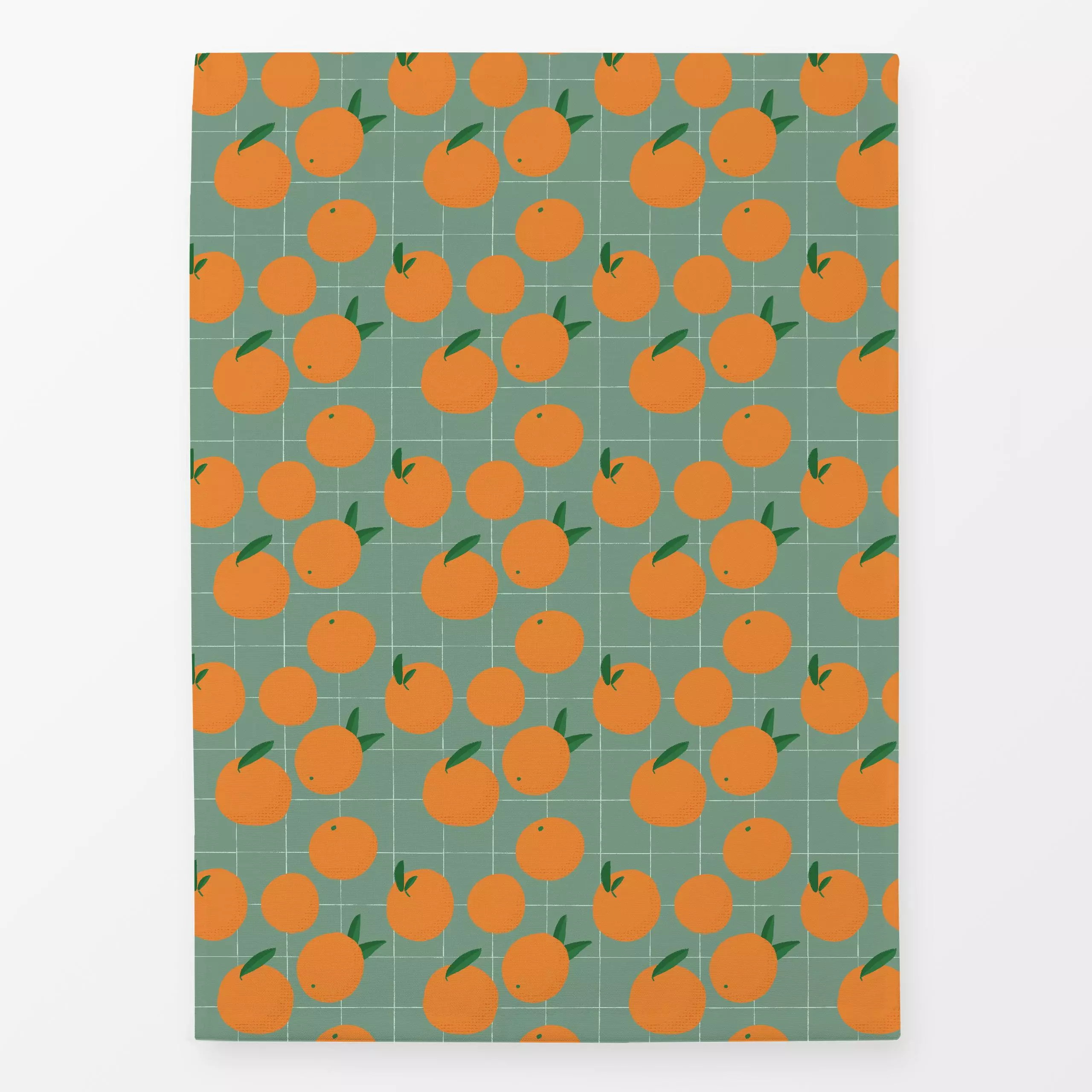 Geschirrtücher Orange Grid - Frühling - von „Julia Marquardt-Lott"; Orange, grid, Zitrusfrucht, Karos, kariert