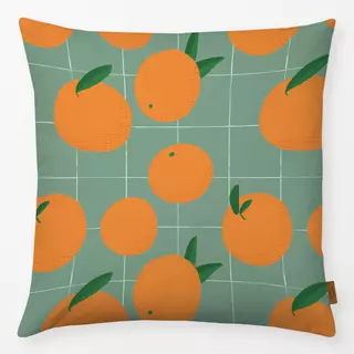 Kissen Orange Grid