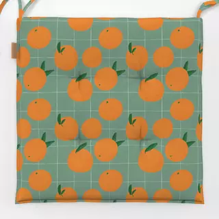 Sitzkissen Orange Grid