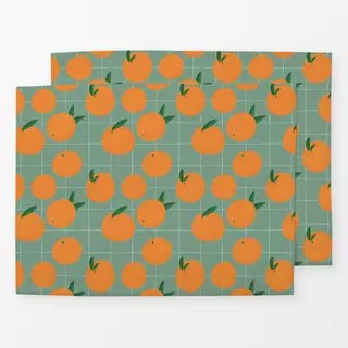 Tischset Orange Grid