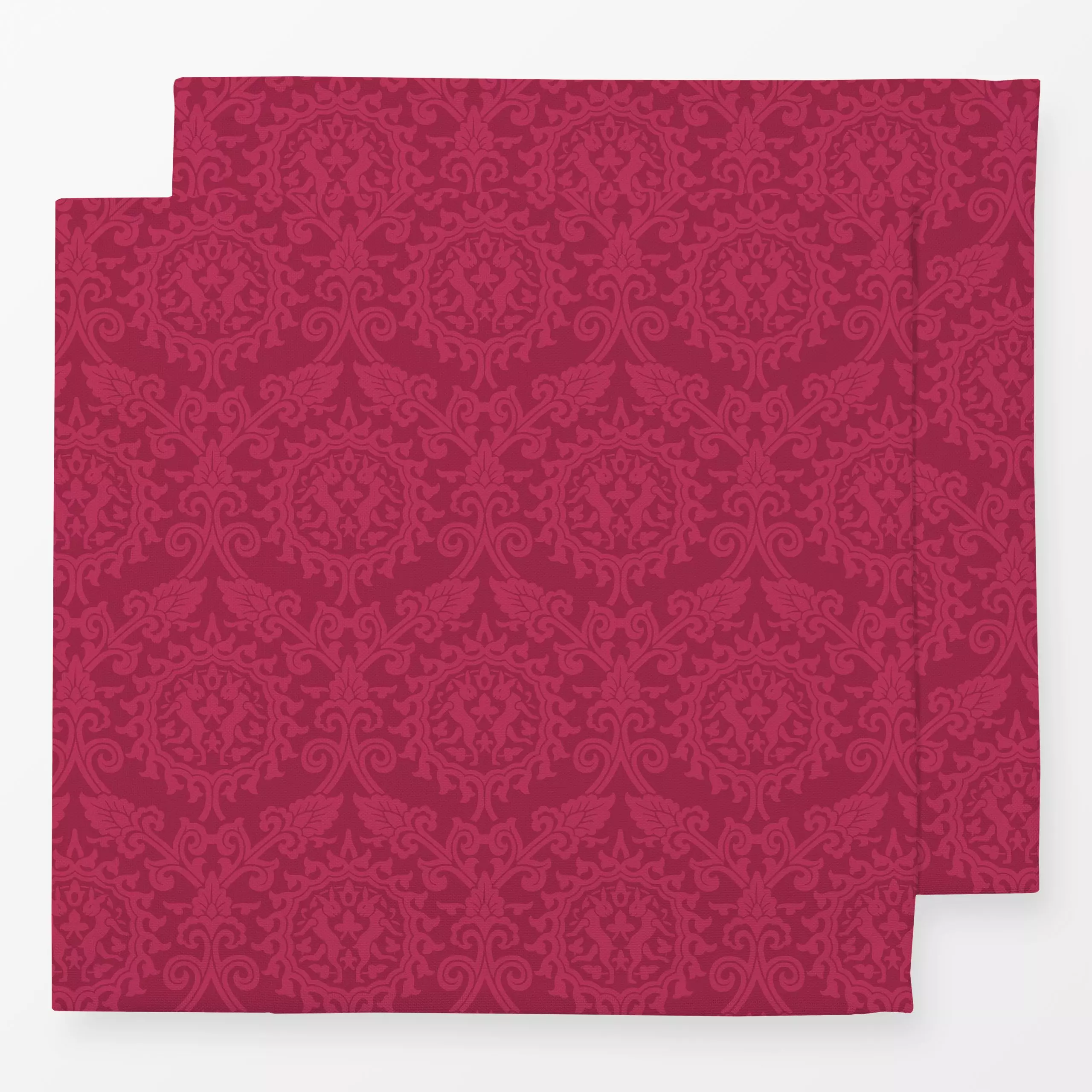Servietten Viva Magenta Rabbit Damask - Frühling - von „Andrea Haase"; vintage, Ostern, Ornament, Nostalgie, damask, Hase, D...