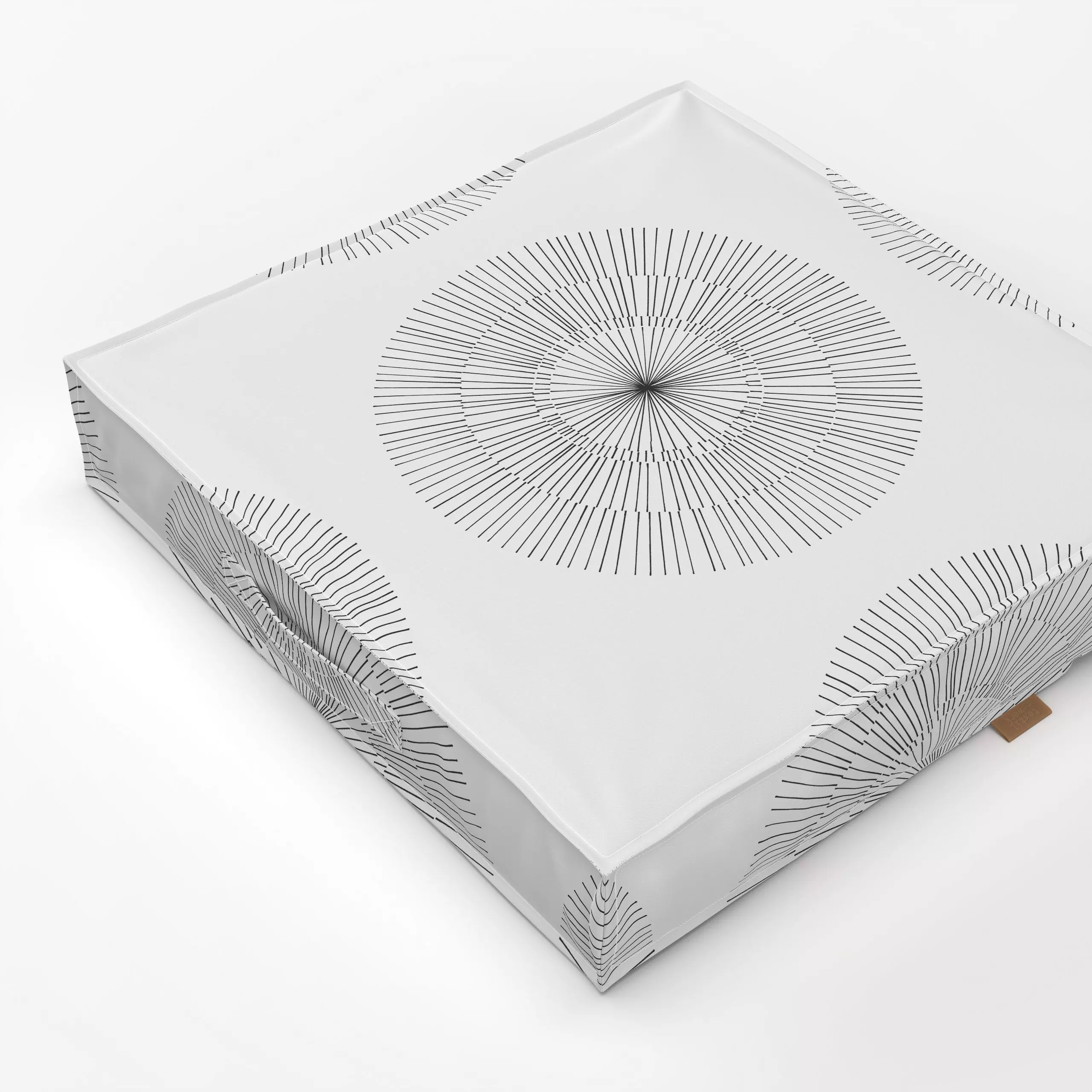 Bodenkissen Sol carbón - Symbole & Muster - von „Julia Schumacher"; Sonnenaufgang, Sonne, Striche, Kreise, lineart, juliasch...