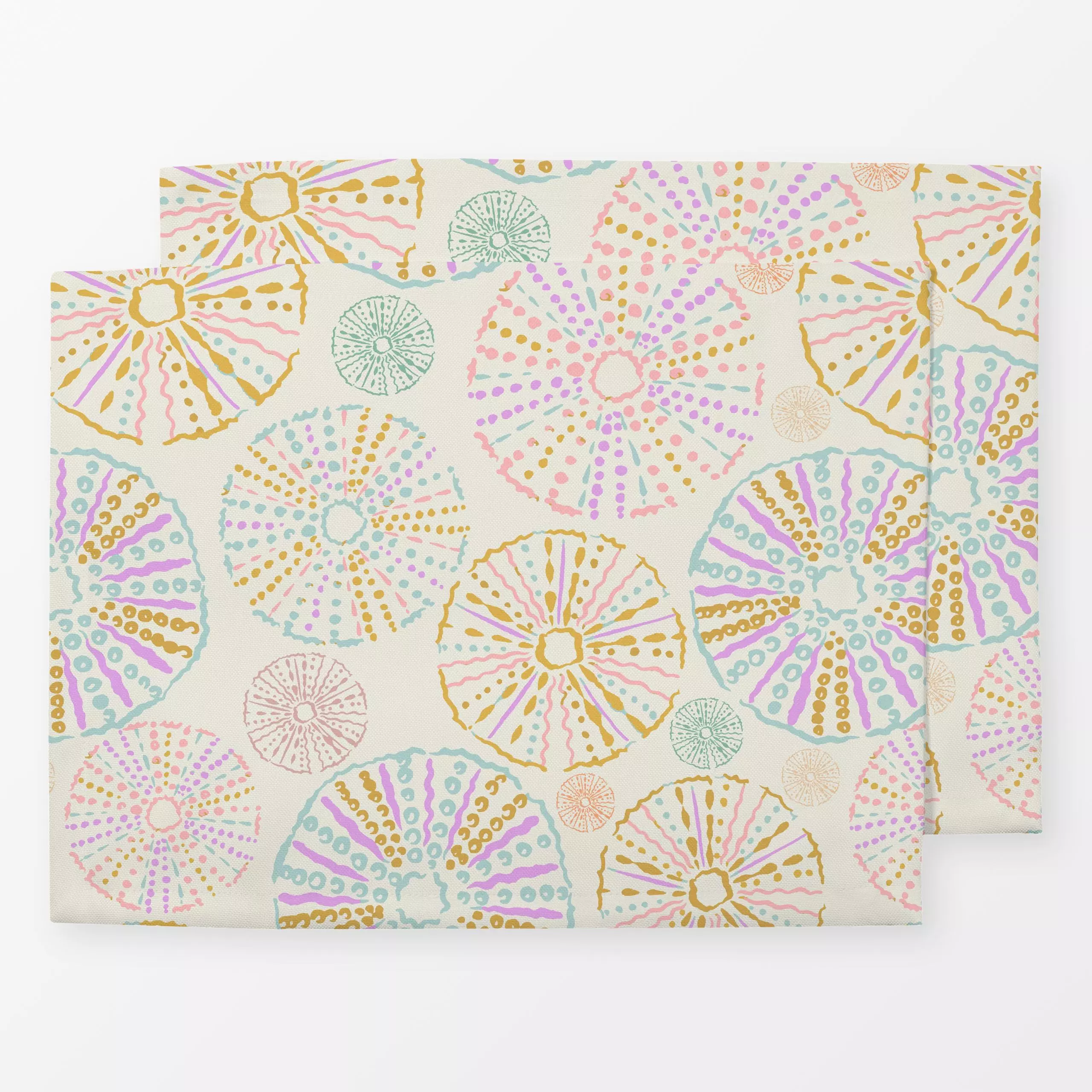 Tischset Sea Urchin Soft - Sommer, Retro & Vintage - von „Patries Elisabeth"; boho, Muster, Natur, Retro, Meer, Meerestiere,...