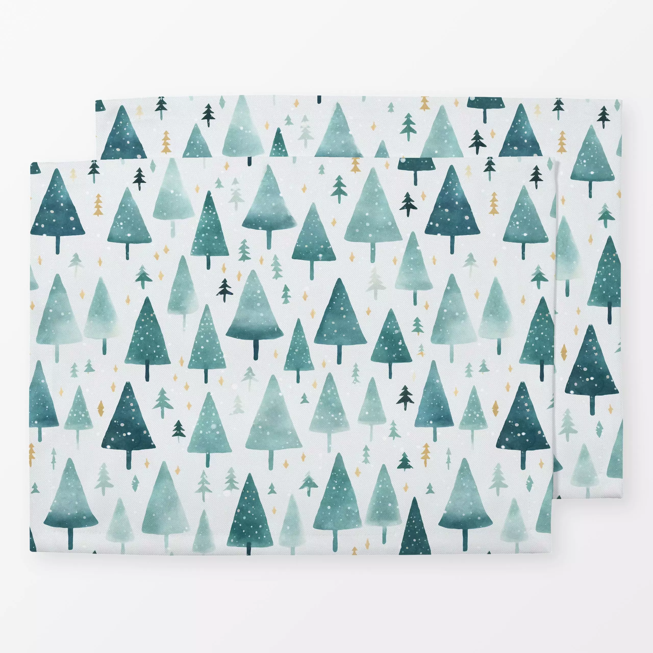 Tischset Whimsical Christmas Trees 2 - Weihnachten, Winter - von „Andrea Haase"; Tanne, Wald, Tannenbaum, Weihnachtsbaum, Wi...