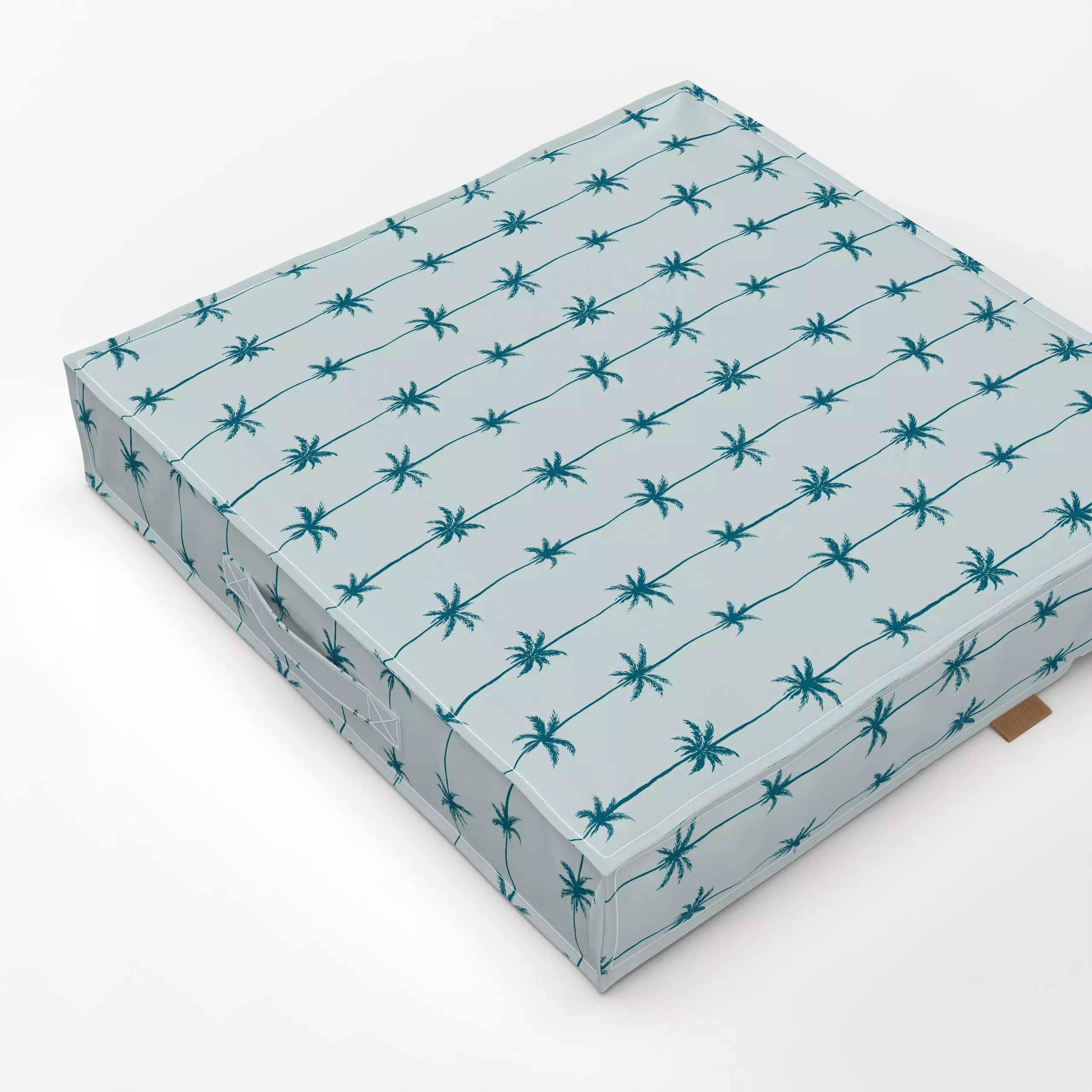 Bodenkissen Palmen Streifen petrol - Natur & Landschaft - von „Katrin Graff"; Streifen, Palmen, Surfen, Sommer, vintage, poo...