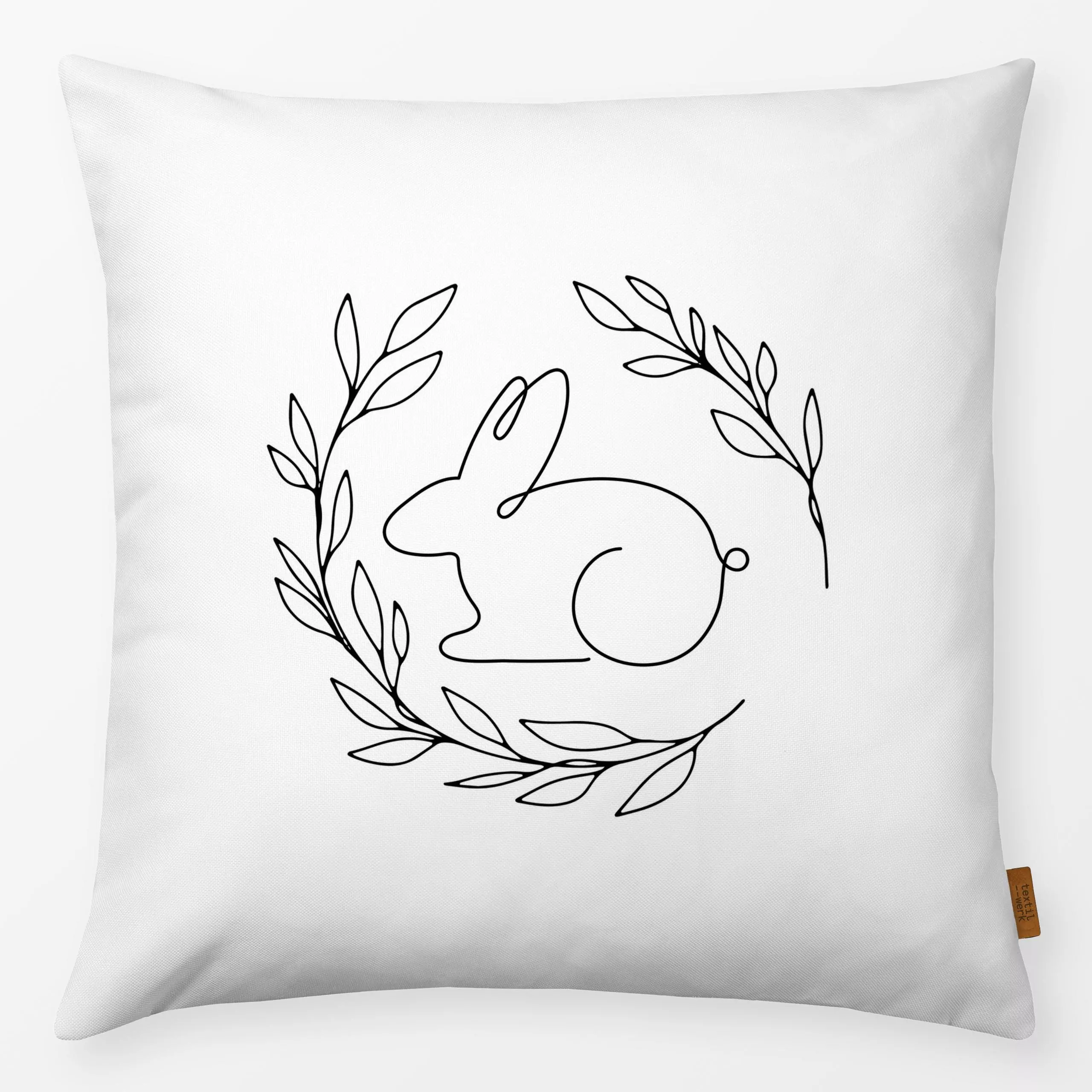 Kissen Osterhase Kranz - Frühling - von „Uta Naumann"; Natur, Kinder, skandinavisch, Zweige, Hygge, Hase, Tiere, Fruehling, ...