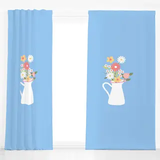 Dekovorhang Strauß in Milchkanne