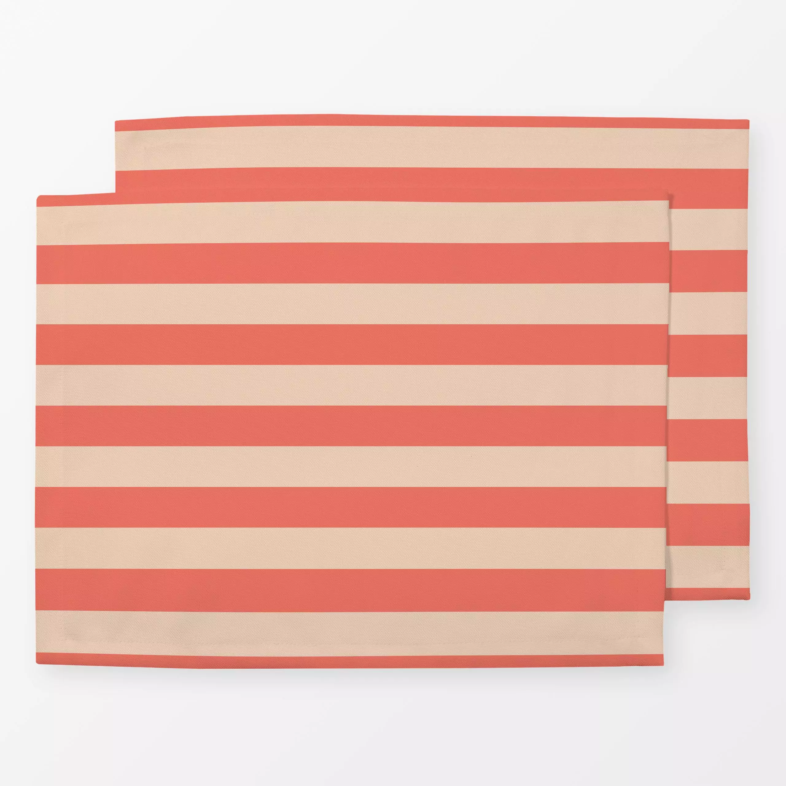 Tischset Streifen Peach Orange - Sommer, Symbole & Muster - von „Andrea Liesert"; Summerfeeling, outdoorkissen, VintageHolid...