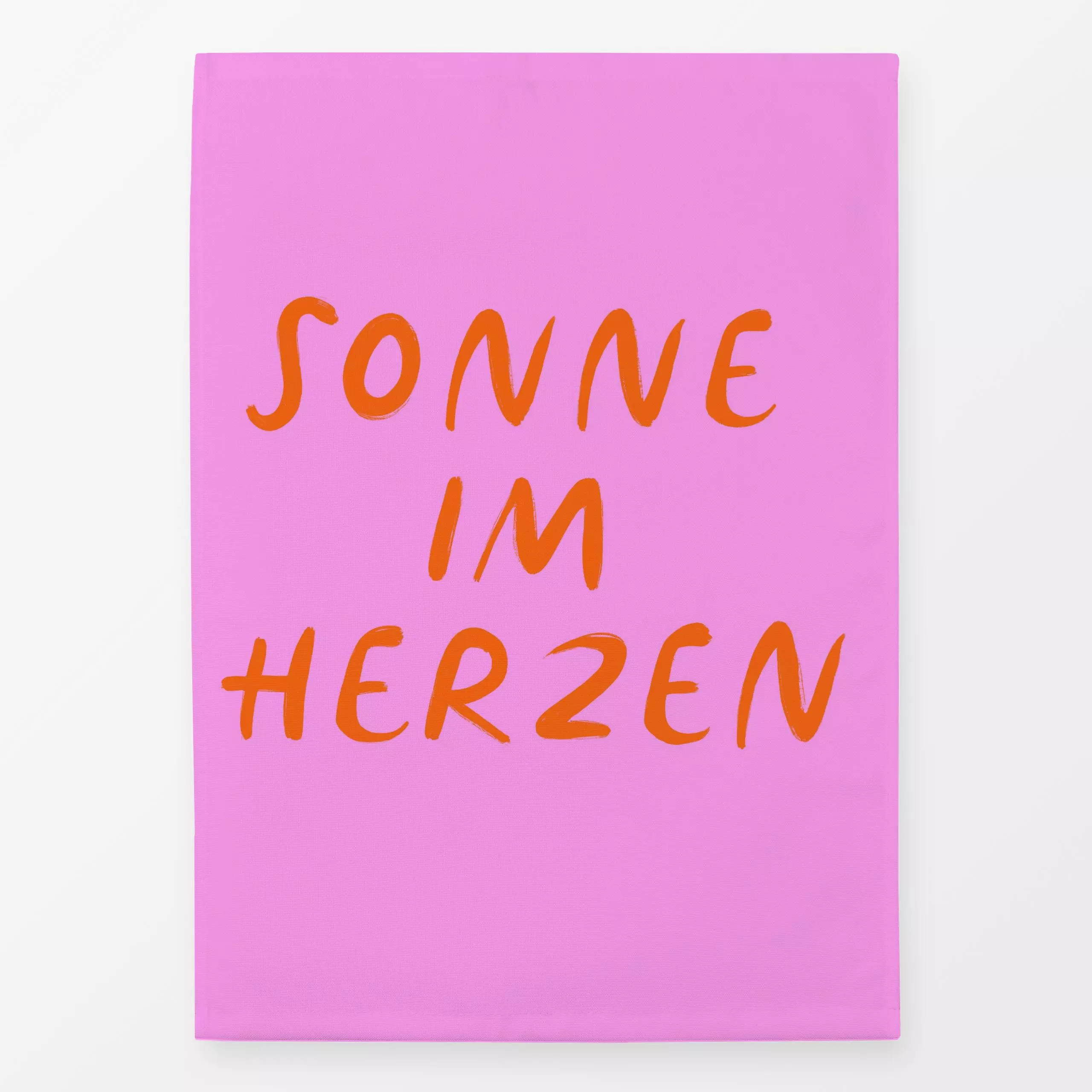 Geschirrtücher Sonne im Herzen pink - Frühling, Sommer, Sprüche & Schriftzüge - von „Studio Kesse"; Sonne, Sommer, typografi...
