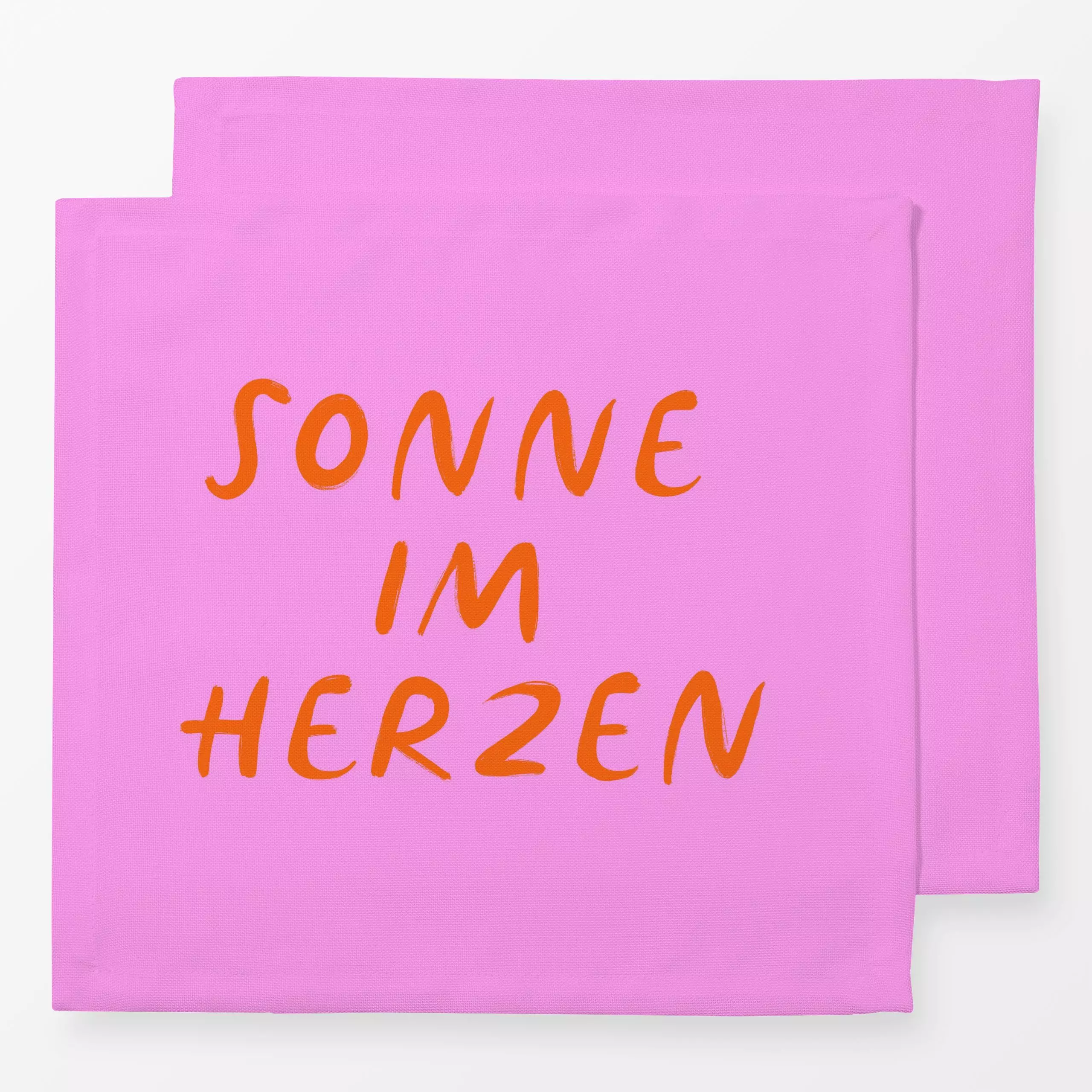 Servietten Sonne im Herzen pink - Frühling, Sommer, Sprüche & Schriftzüge - von „Studio Kesse"; Sonne, Sommer, typografie, H...