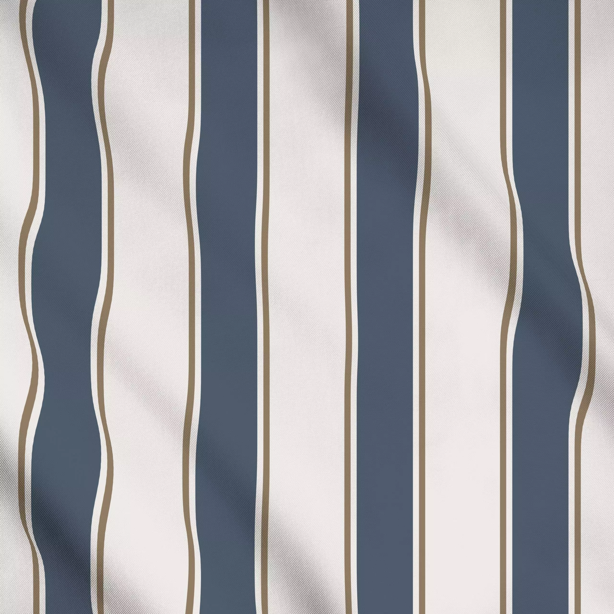 Meterware Mokka-Blau Streifen - Symbole & Muster - von „Sara Maria"; Streifen, Sommer, landhaus, dunkelblau, braun, Streifen...