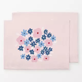 Tischset Blümchen Kreis rosa blau