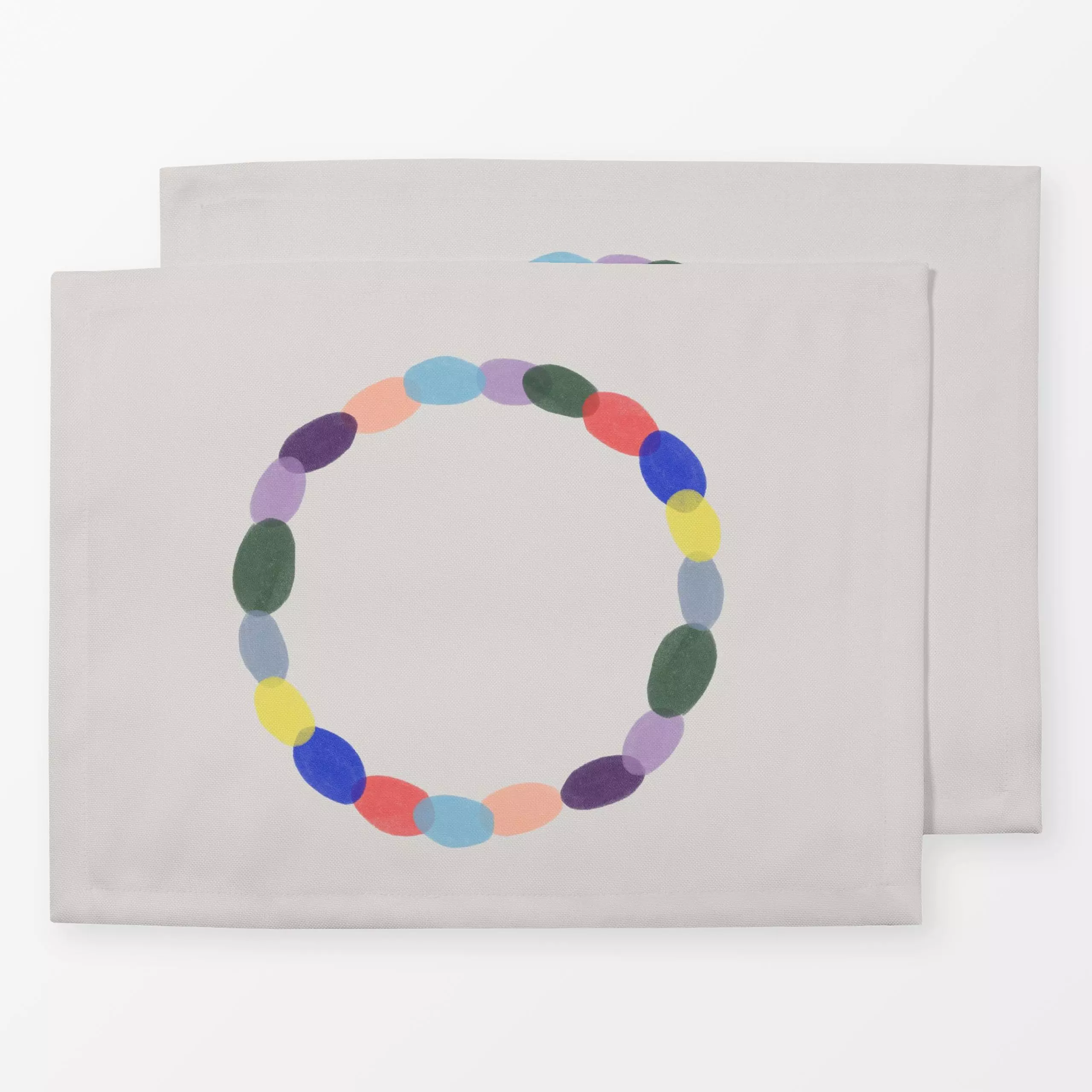 Tischset Beige - Frühling, Symbole & Muster, Anlässe, Ostern - von „Jana Driver“; bunt, Ostereier, eier, personalisiert, Ost...