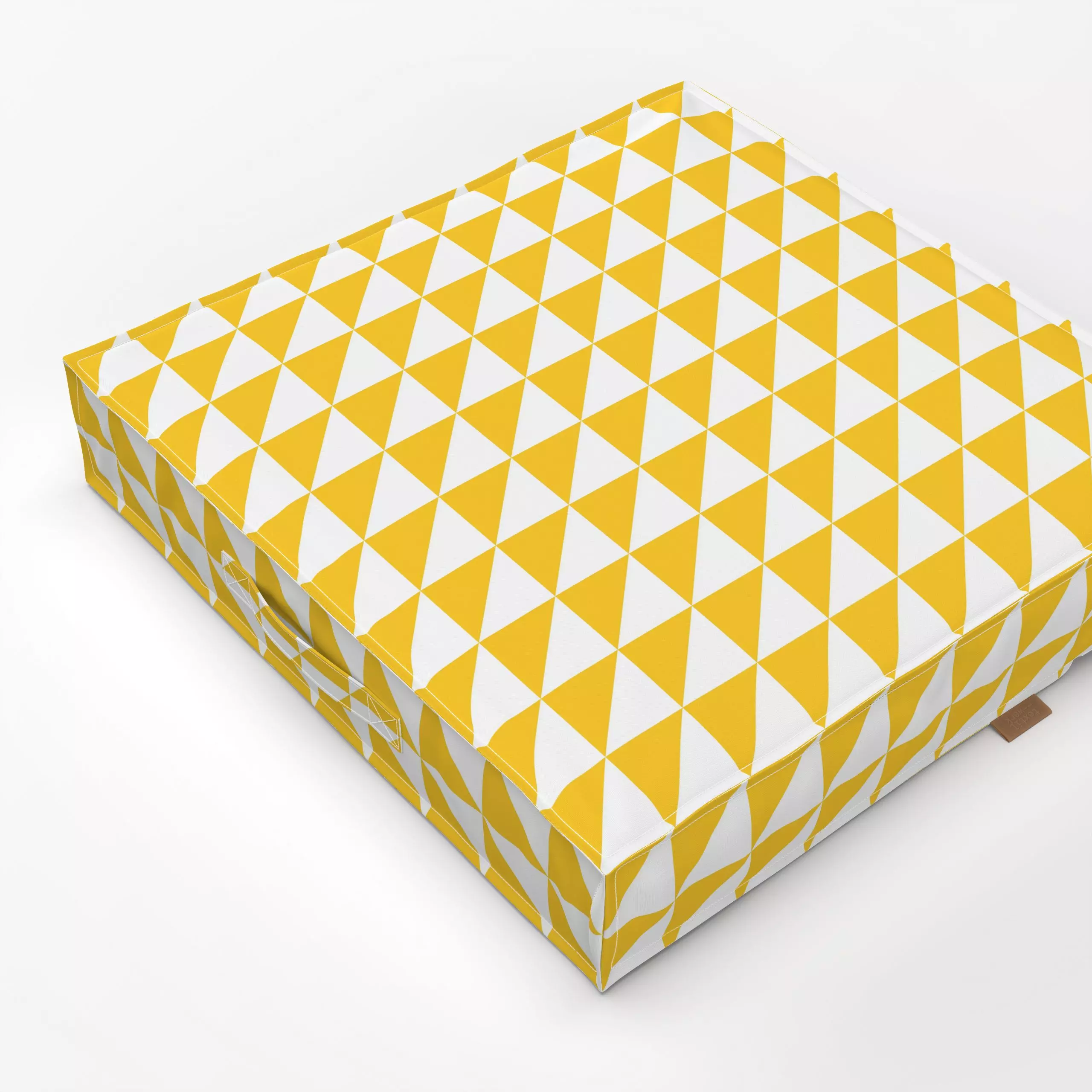 Bodenkissen Portuguese Summer Sunset - Sommer, Symbole & Muster - von „Carolin Vonhoff"; Muster, Geometrisch, Strand, Sonne,...