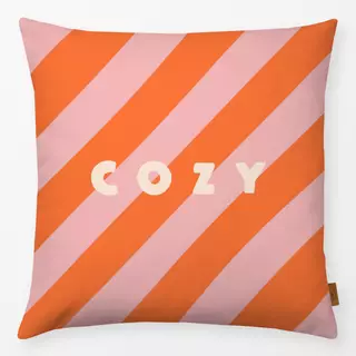 Kissen Cozy gestreift pink & orange