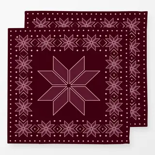 Servietten Norweger Stern berry red