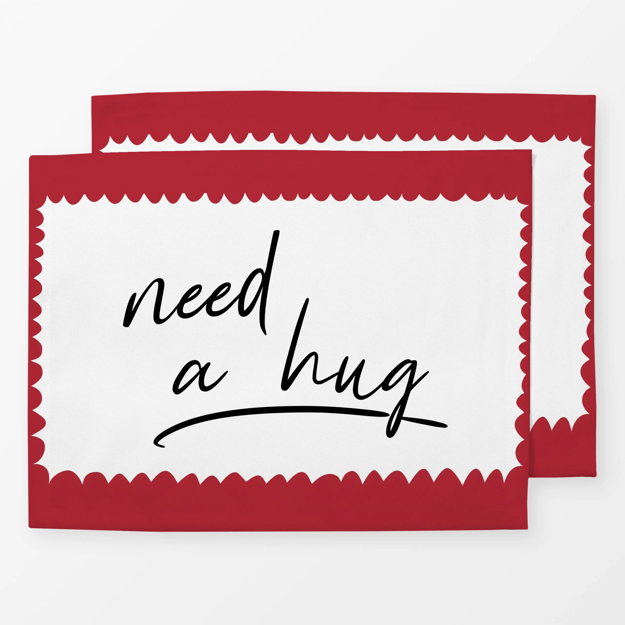 Tischset Need a hug - Umarme mich! - Liebe, Romantik & Pride, Sprüche & Schriftzüge, Weihnachten - von „Heyduda"; Hygge, Wei...