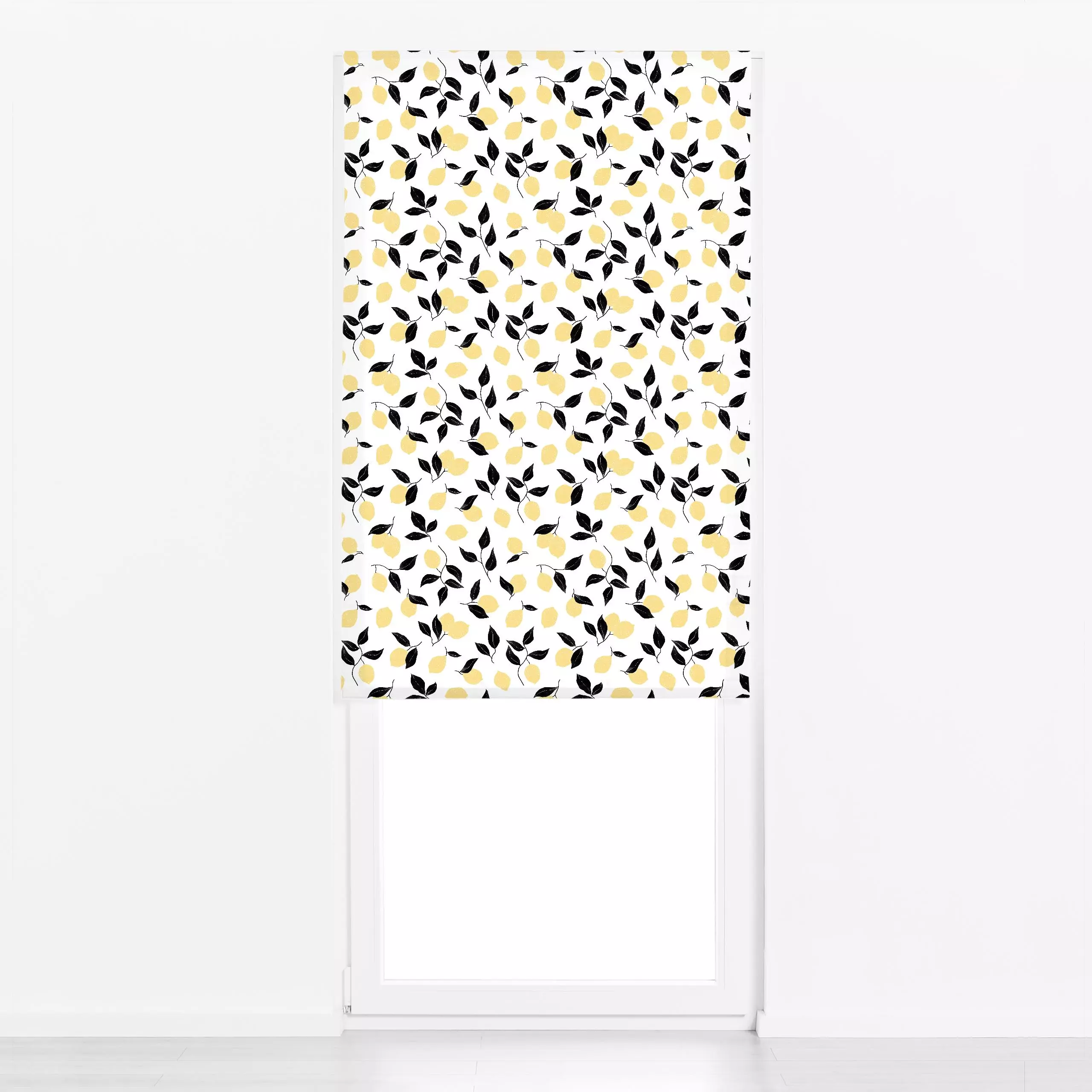 Raffrollo Zitronen Zweige 2 - Symbole & Muster - von „Primus Pattern"; skandinavisch, Blätter, Zweige, Zitrone, grafisch, Zi...