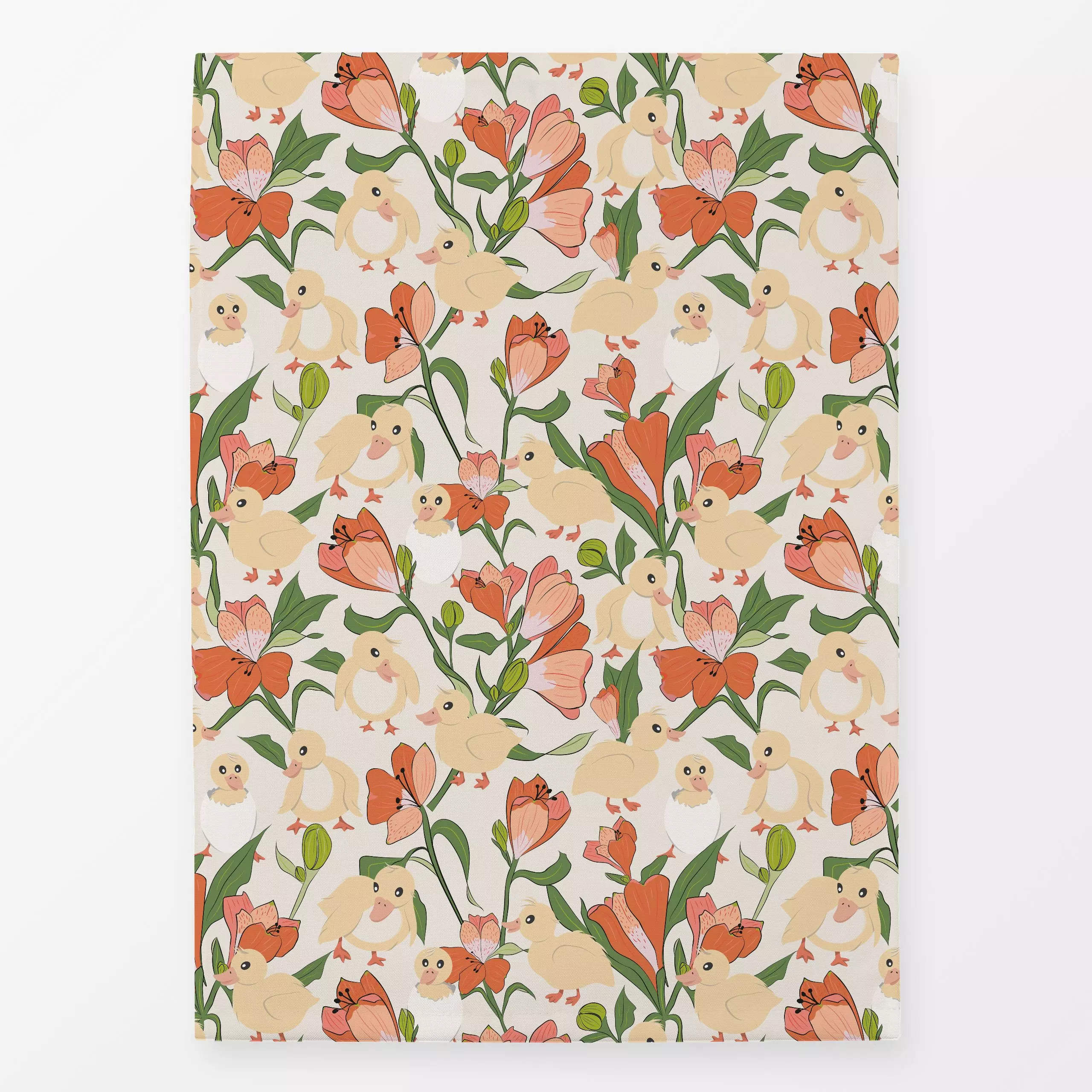 Geschirrtücher Blumenwiese Küken peach fuzz - Blumen & Florales, Frühling, Tiere - von „Kantioler Design"; Trockenblumen, Ga...