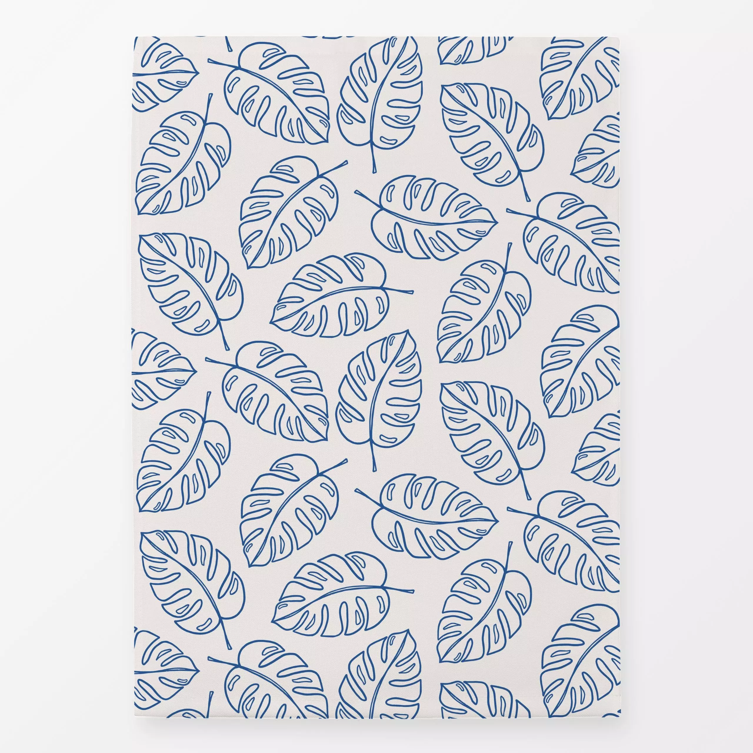 Geschirrtücher Monstera Muster blau beige - Sommer, Symbole & Muster, Pflanzen & Botanik - von „Kathrin Woo"; Monstera, trop...