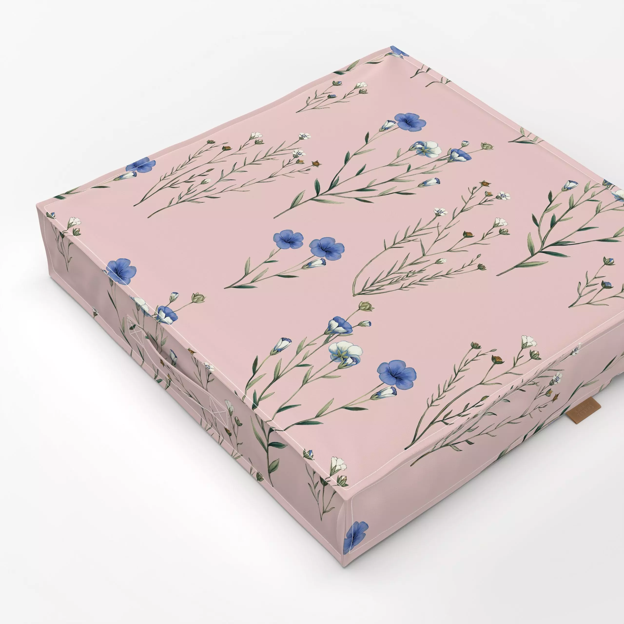 Bodenkissen Wild Flowers Rosé Blue - Blumen & Florales, Frühling, Pflanzen & Botanik - von „Studio Kesse"; Blumen, Retro, Bo...