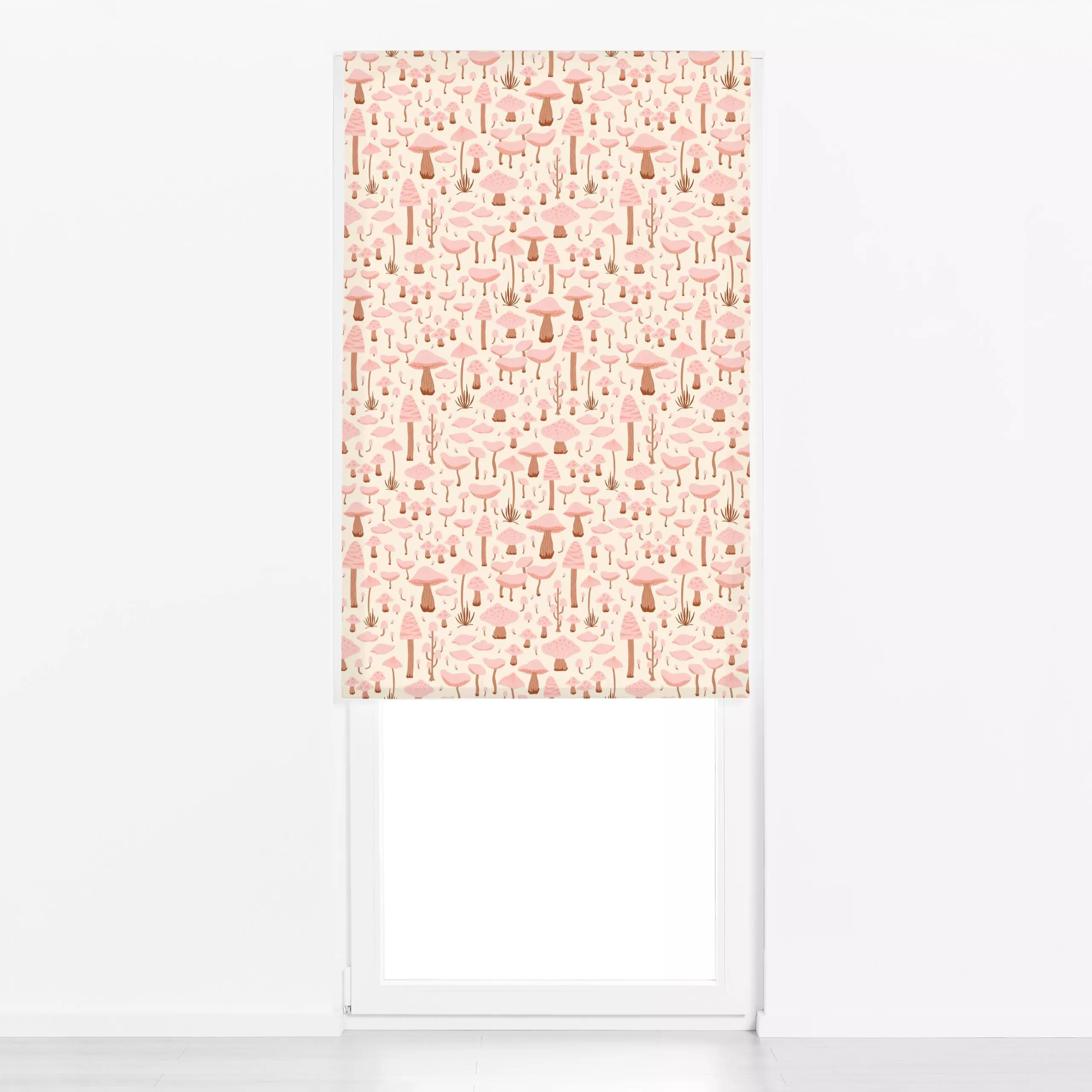 Raffrollo Waldpilze Rosa - Herbst, Natur & Landschaft - von „DEINKI Studio"; Wald, Herbst, Herbstdeko, pilze, Fliegenpilz, m...