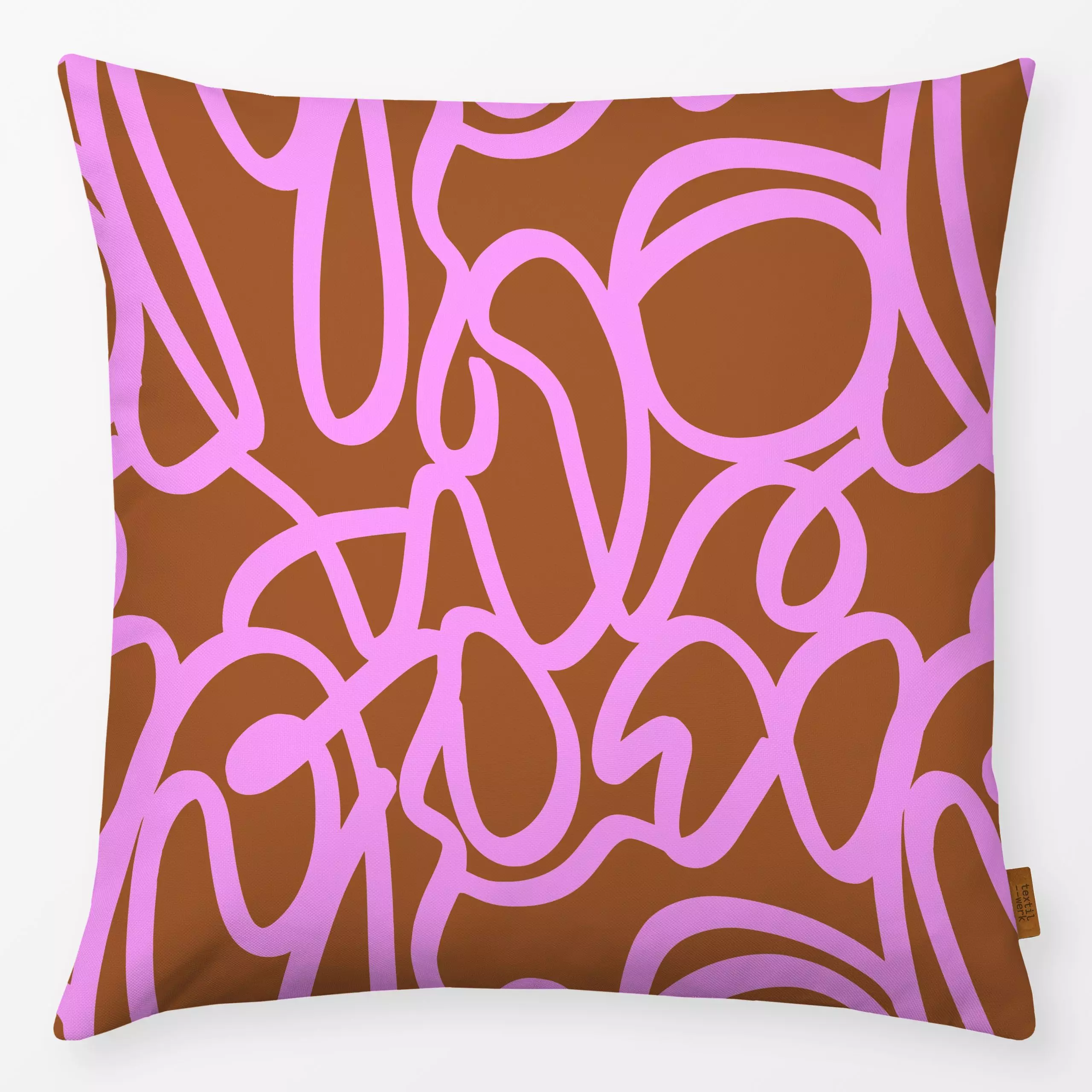 Kissen Bold Shapes 1X - Symbole & Muster - von „Mareike Böhmer"; abstrakt, rosa, pink, Line, organisch, scribble, doodle