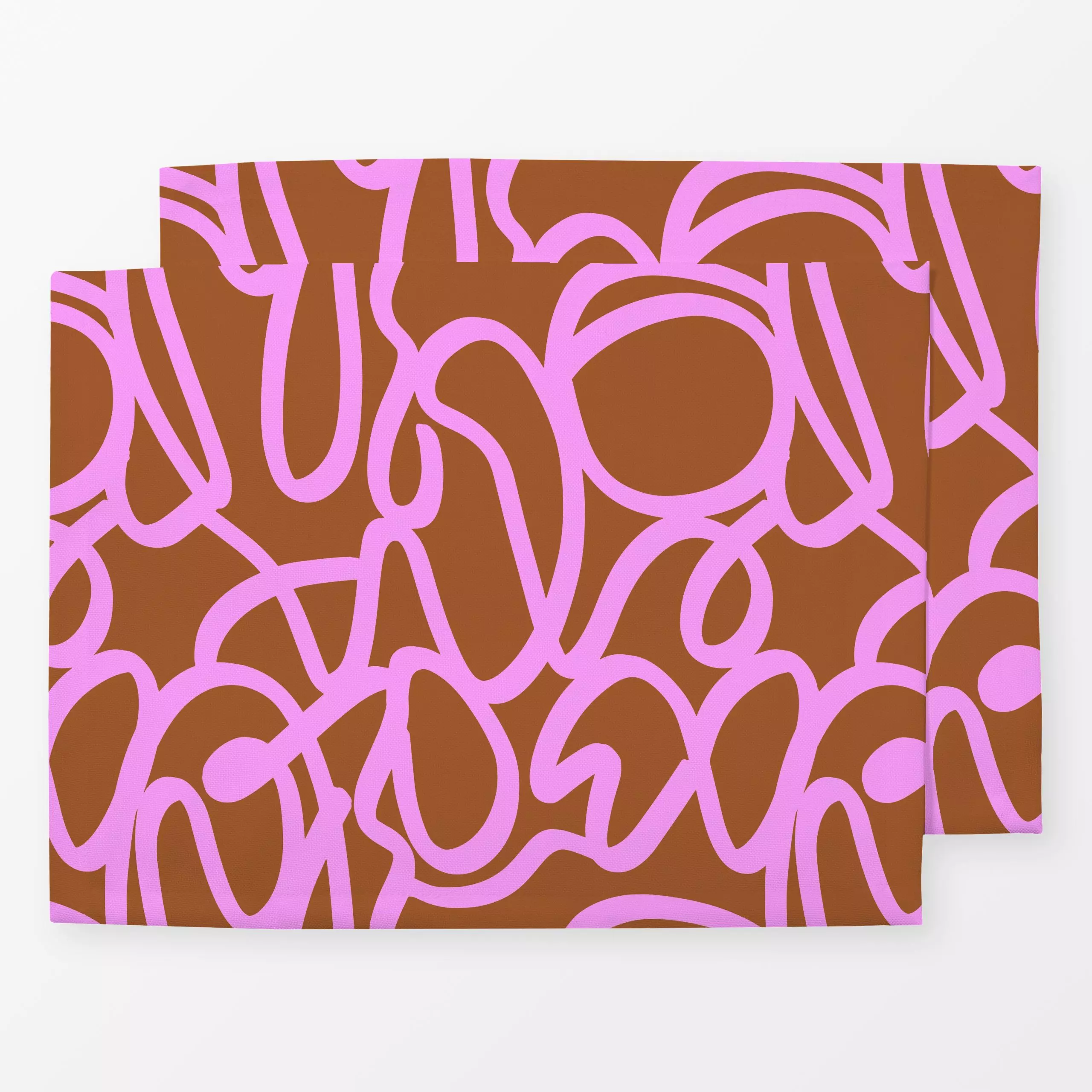 Tischset Bold Shapes 1X - Symbole & Muster - von „Mareike Böhmer"; abstrakt, rosa, pink, Line, organisch, scribble, doodle