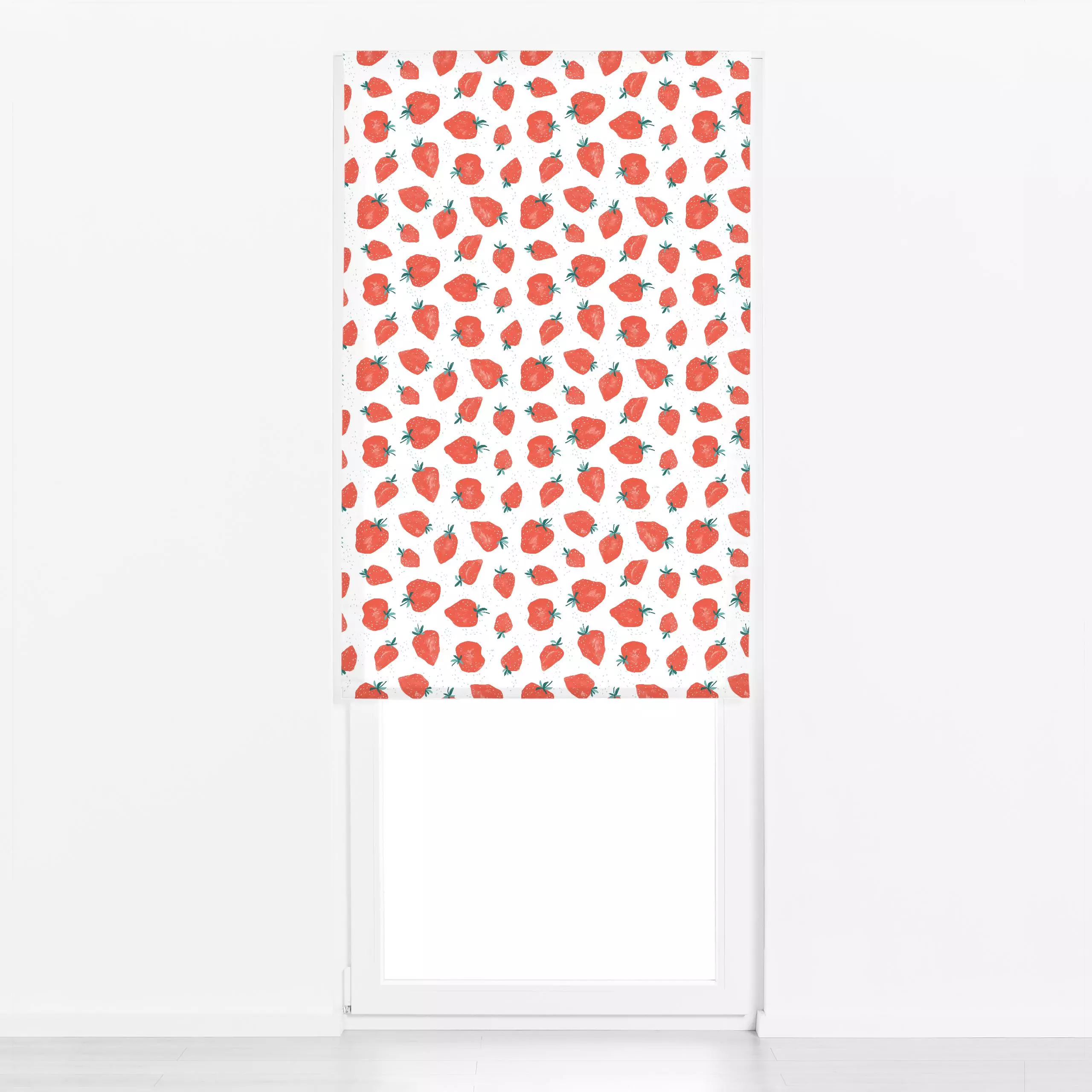 Raffrollo Erdbeeren 2 - Früchte - von „Primus Pattern"; Frucht, Obst, Wasserfarben, Erdbeeren, Früchte, Sommer, strawberries...