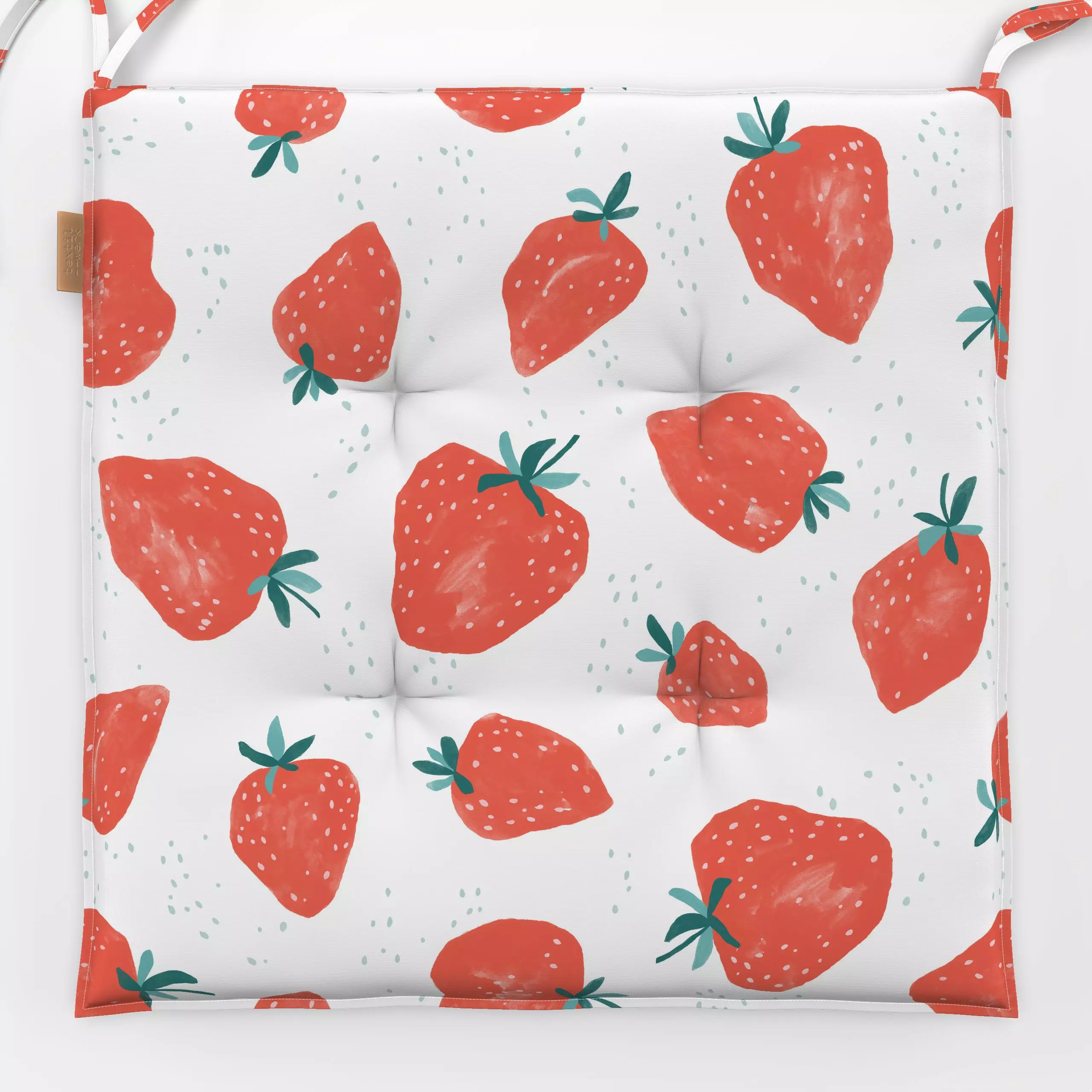 Sitzkissen Erdbeeren 2 - Früchte - von „Primus Pattern"; Frucht, Obst, Wasserfarben, Erdbeeren, Früchte, Sommer, strawberrie...