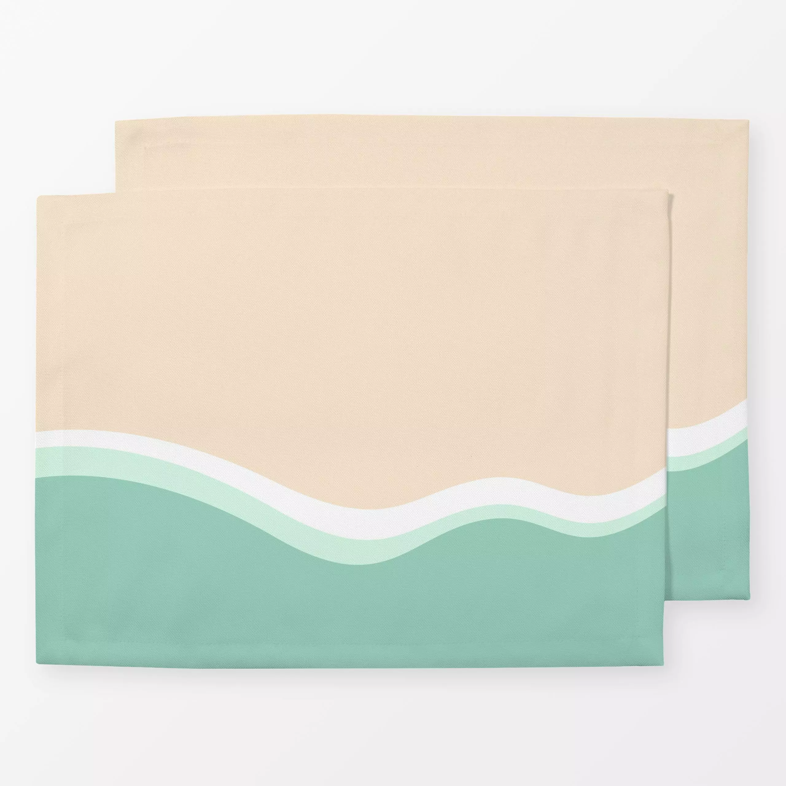 Tischset La Playita - Natur & Landschaft, Sommer, Symbole & Muster - von „Karen Menzenbach"; abstrakt, Meer, Strand, beige, ...