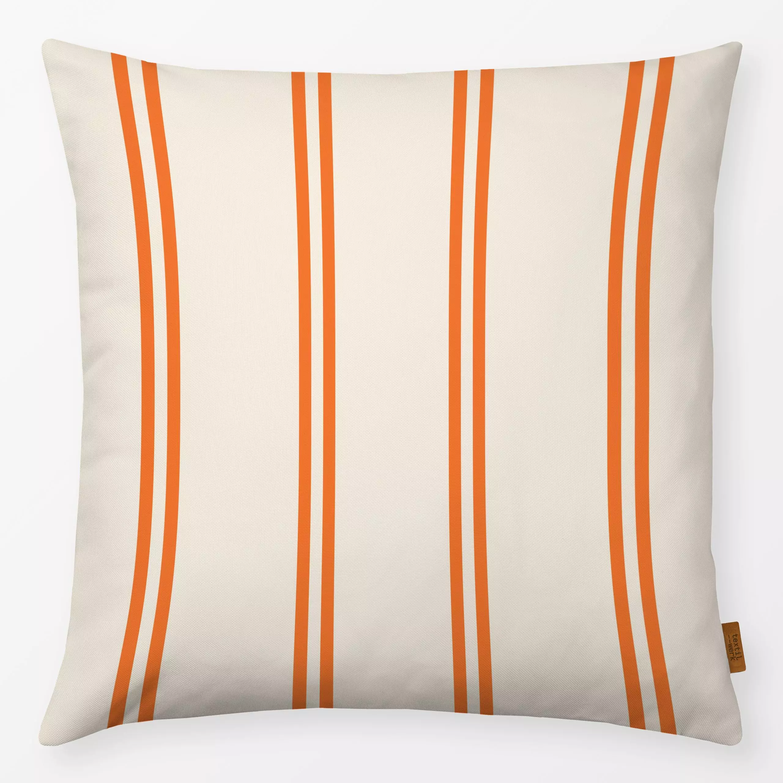 Kissen Duo Streifen Orange Creme - Herbst, Symbole & Muster - von „Julia Schumacher"; Streifen, Orange, beige, vintage, Herb...