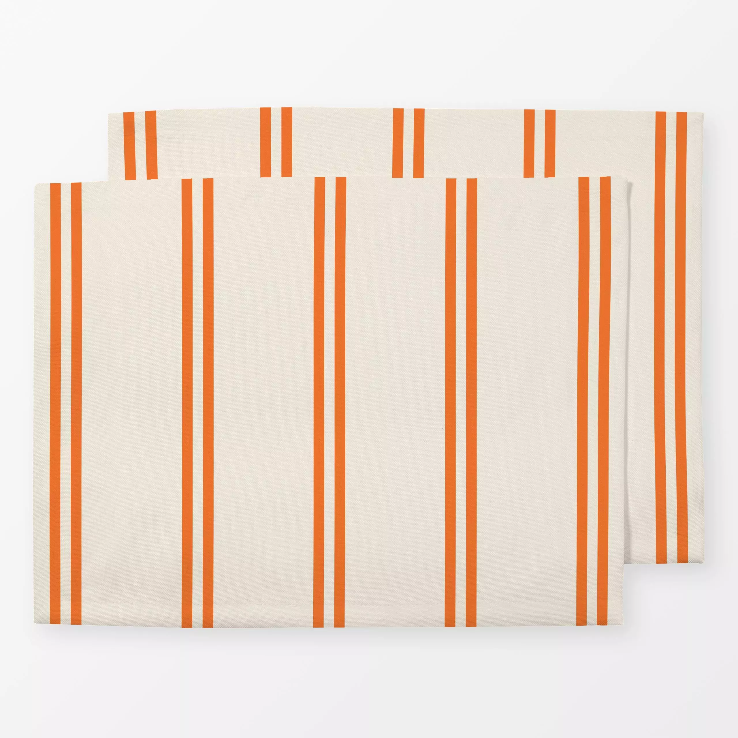 Tischset Duo Streifen Orange Creme - Herbst, Symbole & Muster - von „Julia Schumacher"; Streifen, Orange, beige, vintage, He...