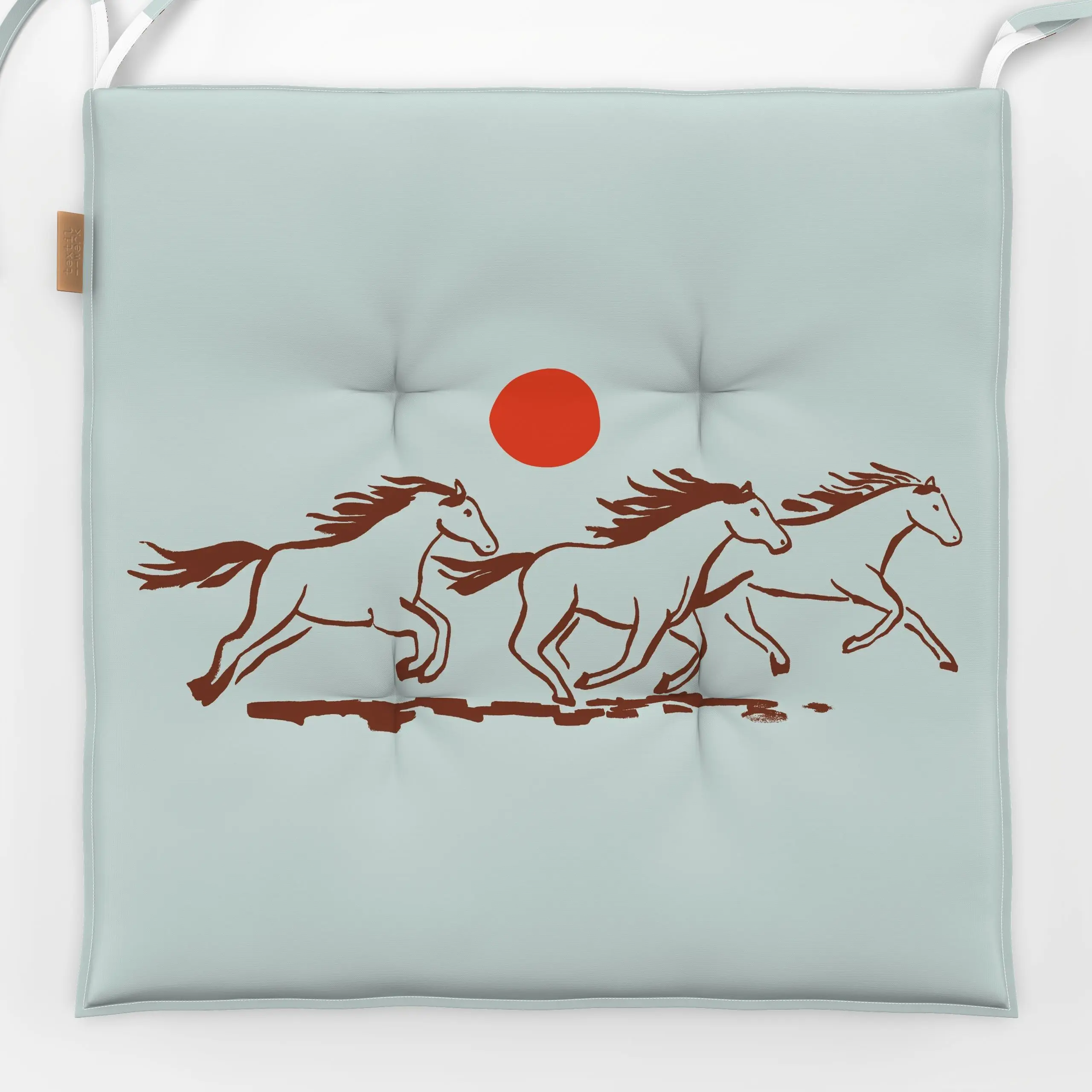Sitzkissen Mountain Horses - Sommer, Tiere - von „Julia Schumacher"; Pferde, Nostalgie, Horse, savanne, herde, Pferdeliebe, ...