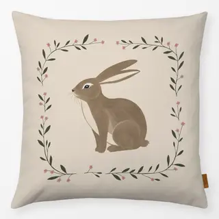 Kissen Osterhase Kranz hell