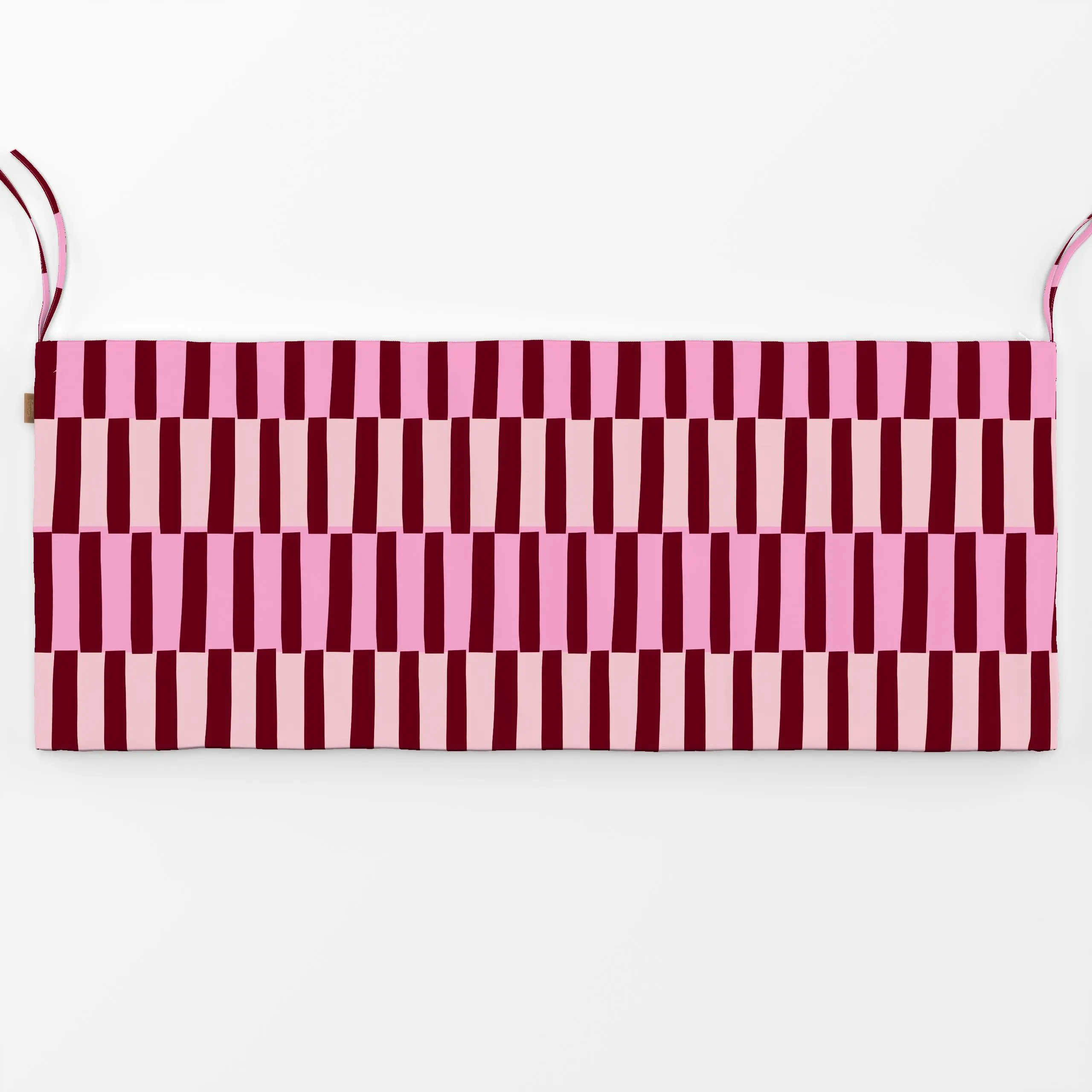 Bankauflage Blockstreifen Blütenpink - Frühling, Symbole & Muster - von „Lisa Jasmin Bauer"; Streifen, Geometrisch, pink, ka...