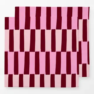 Servietten Blockstreifen Blütenpink