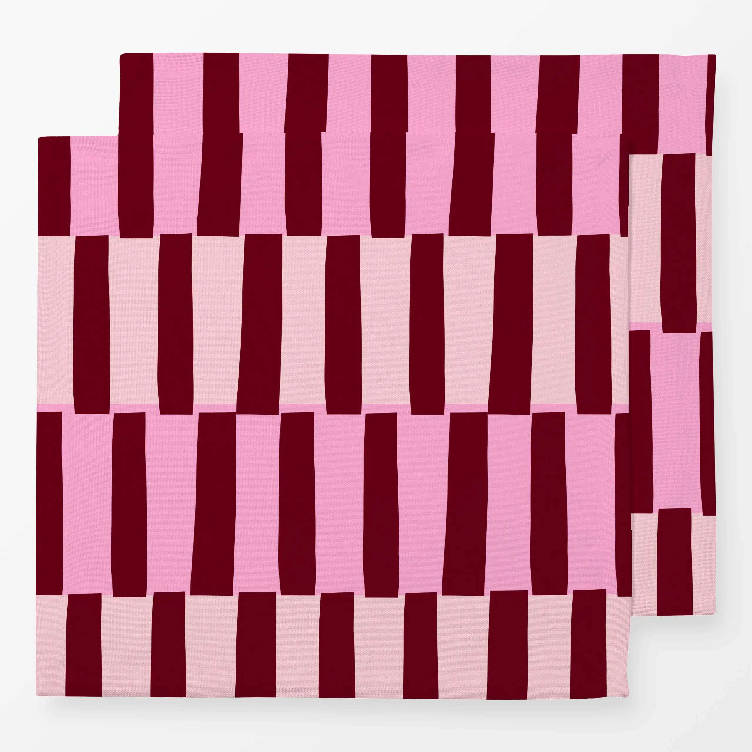 Servietten Blockstreifen Blütenpink - Frühling, Symbole & Muster - von „Lisa Jasmin Bauer"; Streifen, Geometrisch, pink, kar...