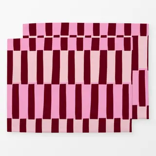 Tischset Blockstreifen Blütenpink