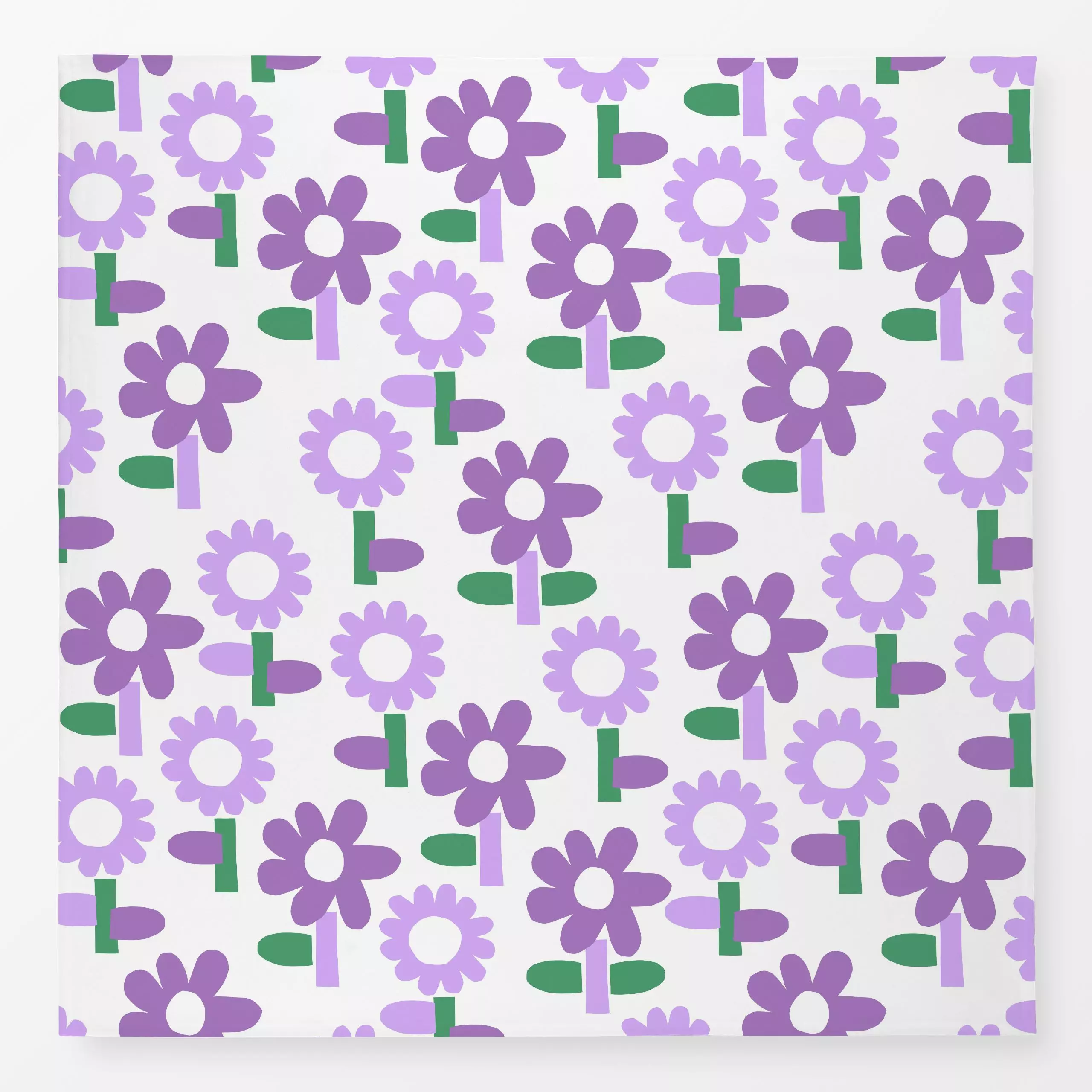 Tischdecke Gartenblumen Lila, Blumen, gemustert, Sommer, von Lisa Jasmin Bauer