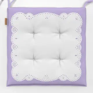 Sitzkissen Spitzendeckchen Lila